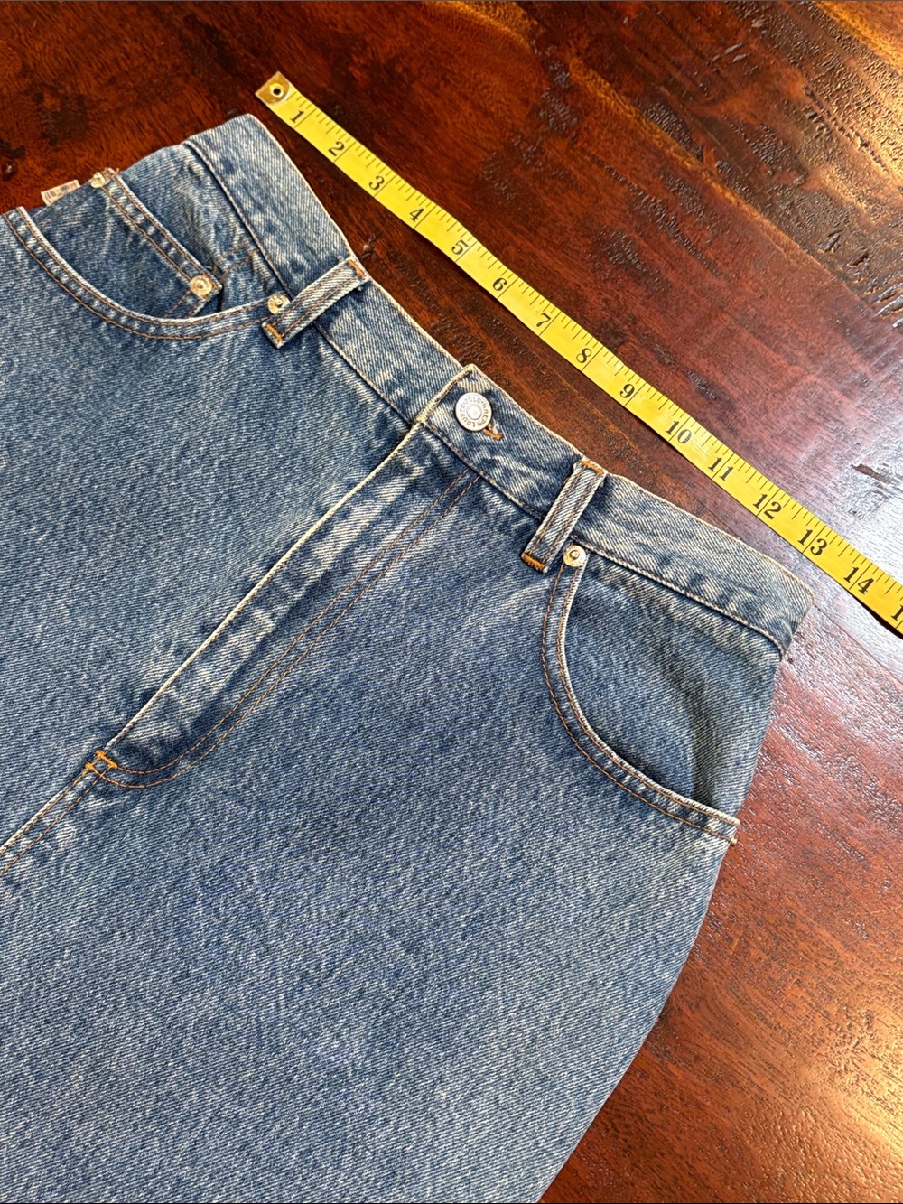 Vintage Ralph Lauren Country 90s Long Denim Blue Jean Skirt size 8 - Picture 14 of 14